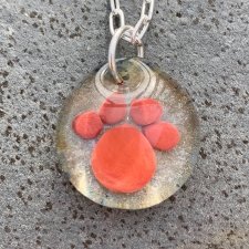 Paw Cremation Ash Necklace